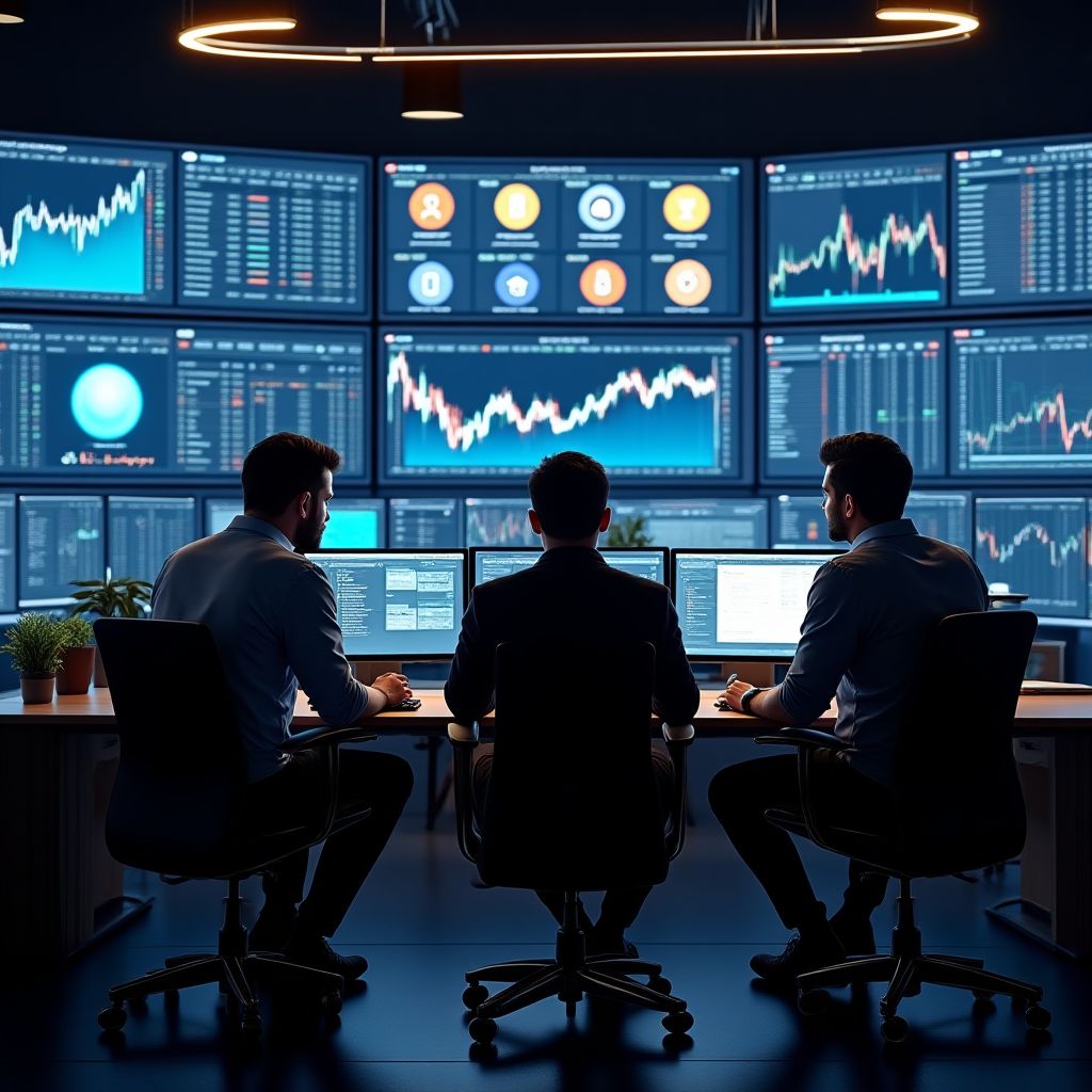 Echipa CryptoInvestPro în biroul central